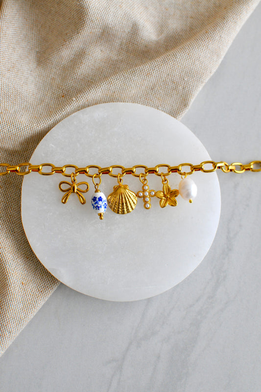 Blue Floral Charm