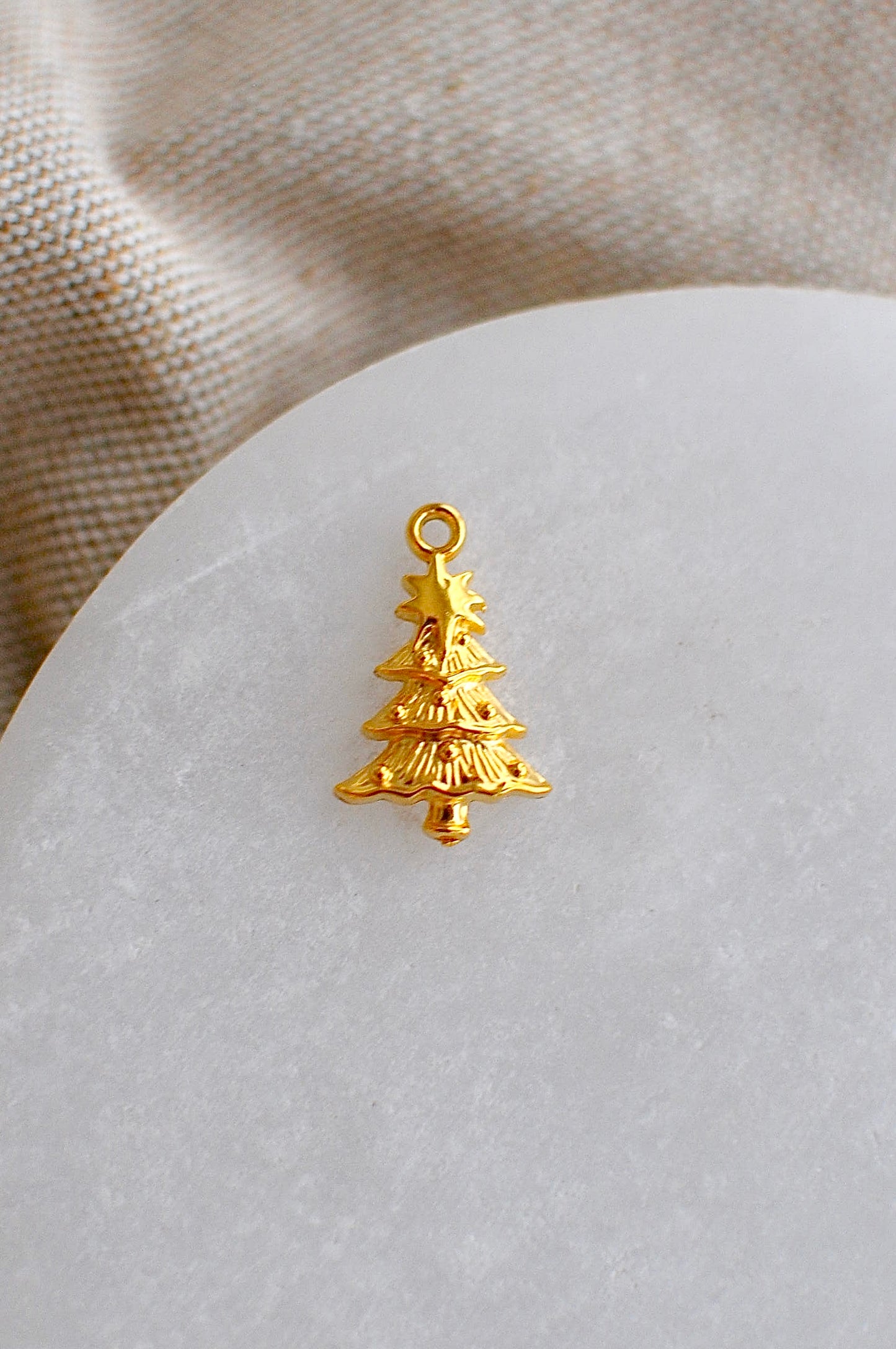 Gold Christmas Tree Charm