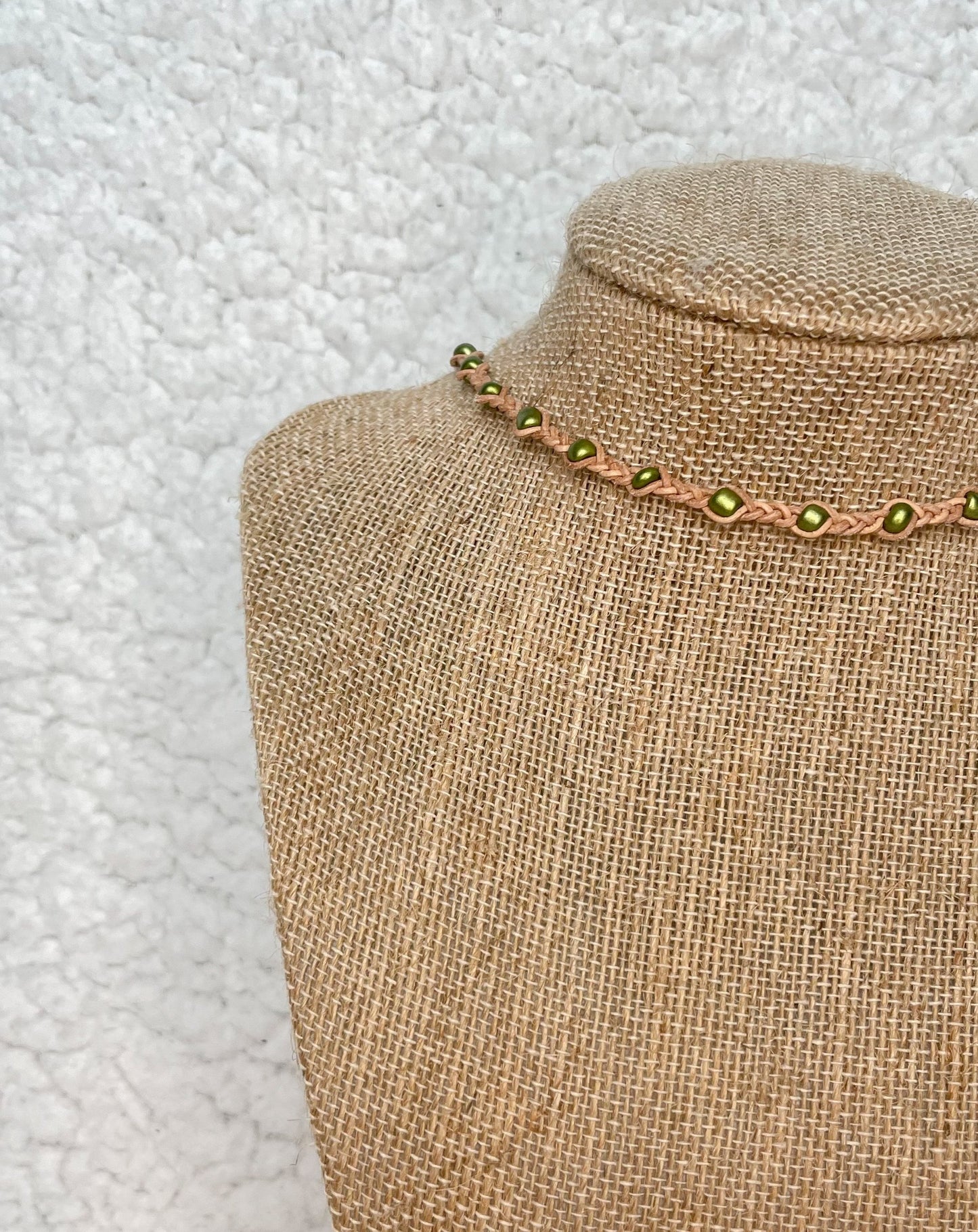 Olive Green Leather Necklace/Bracelet
