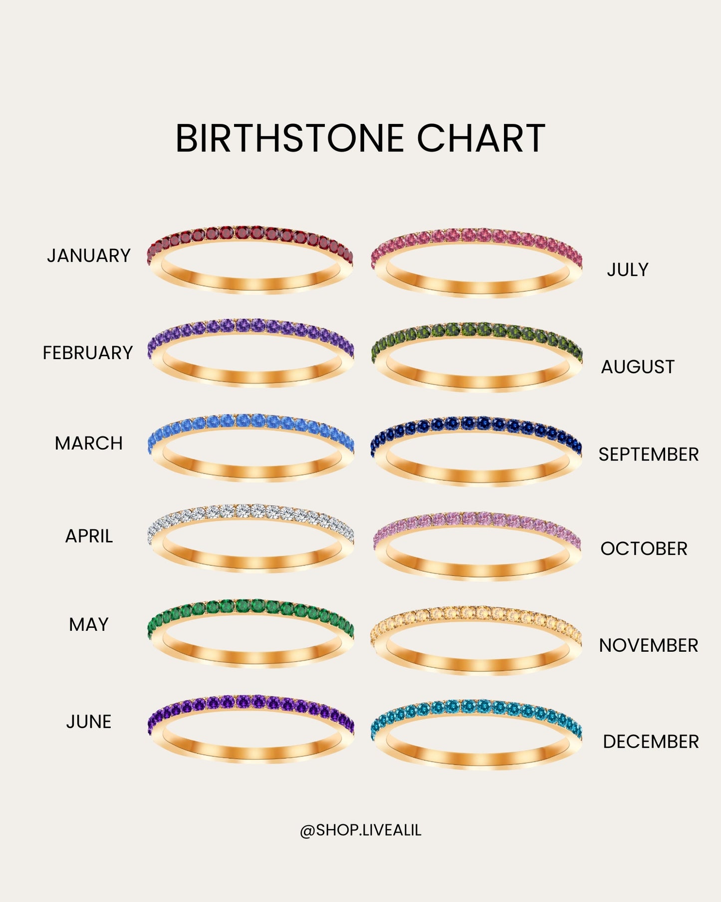 Gold Dainty Birthstone Rings