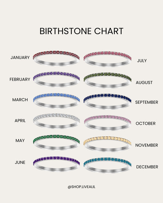 Silver Dainty Birthstone Rings