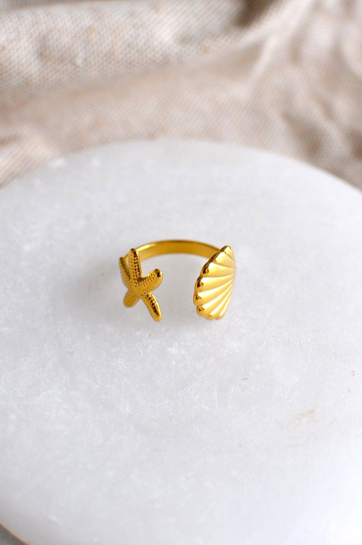 Starfish & Shell Ring