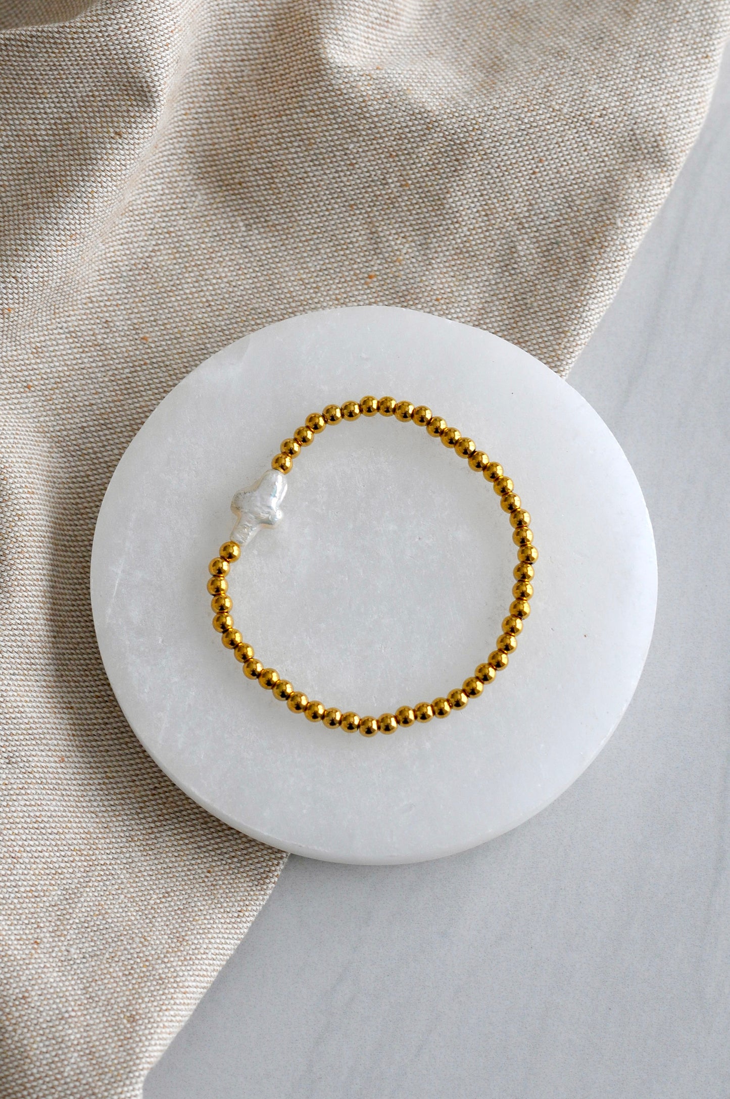 Pearl Cross Beaded Bracelet