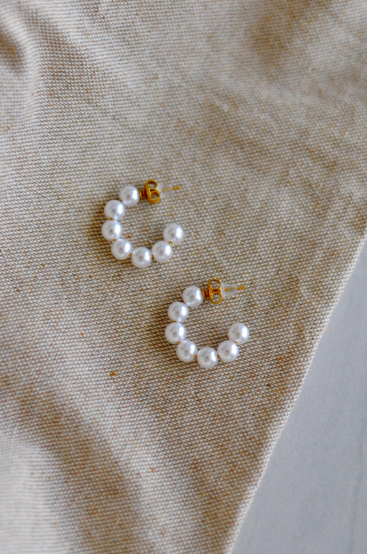 Solid Pearl Hoops
