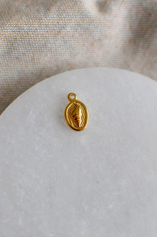 Oval Seashell Striped Charm