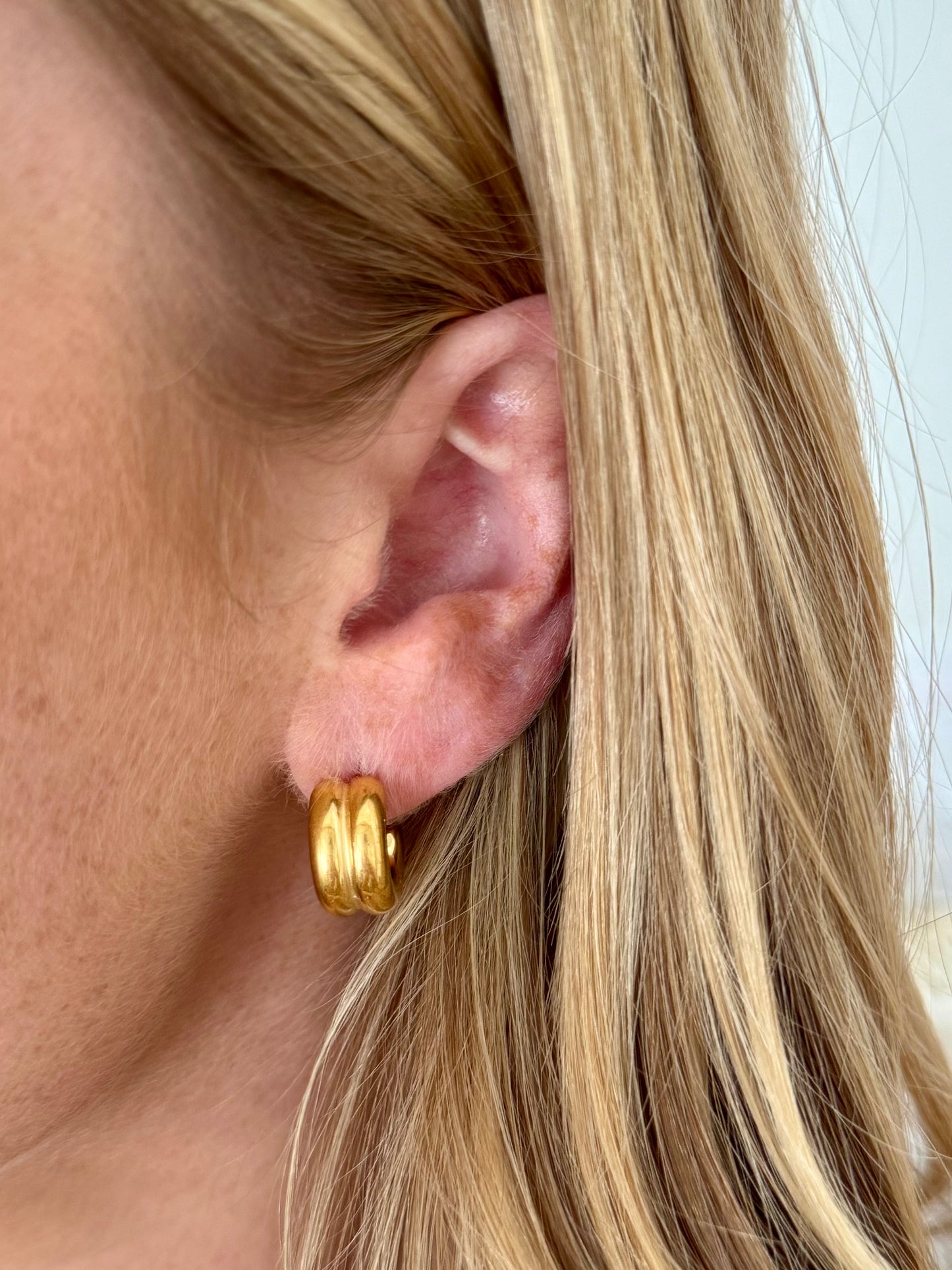 Double Hoop Stud Earrings