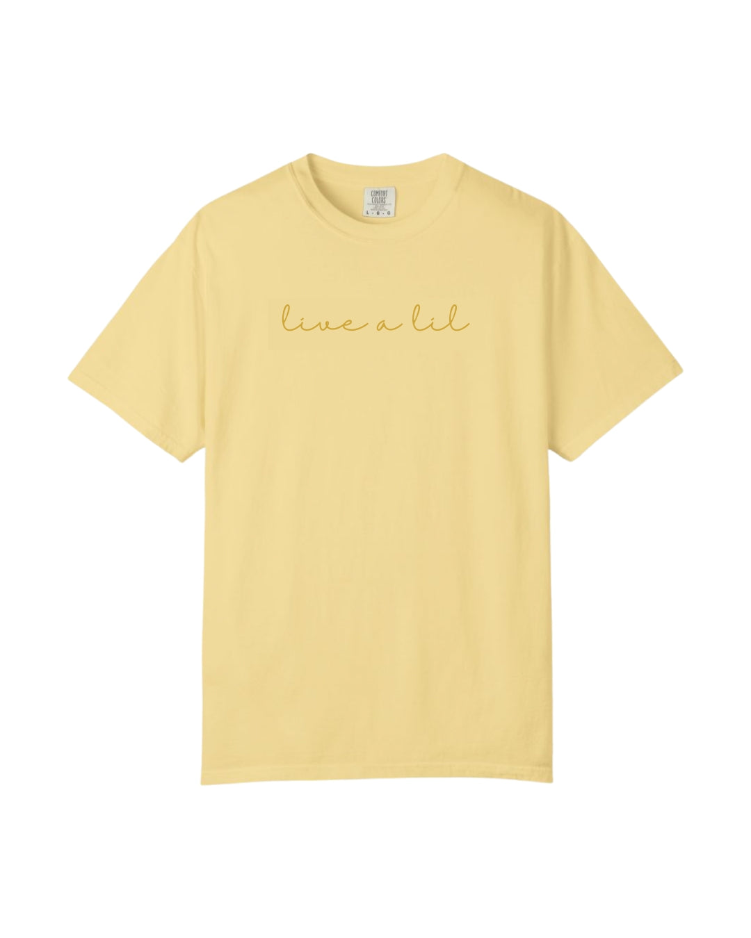 Butter Yellow Live A Lil Embroidered T-Shirt